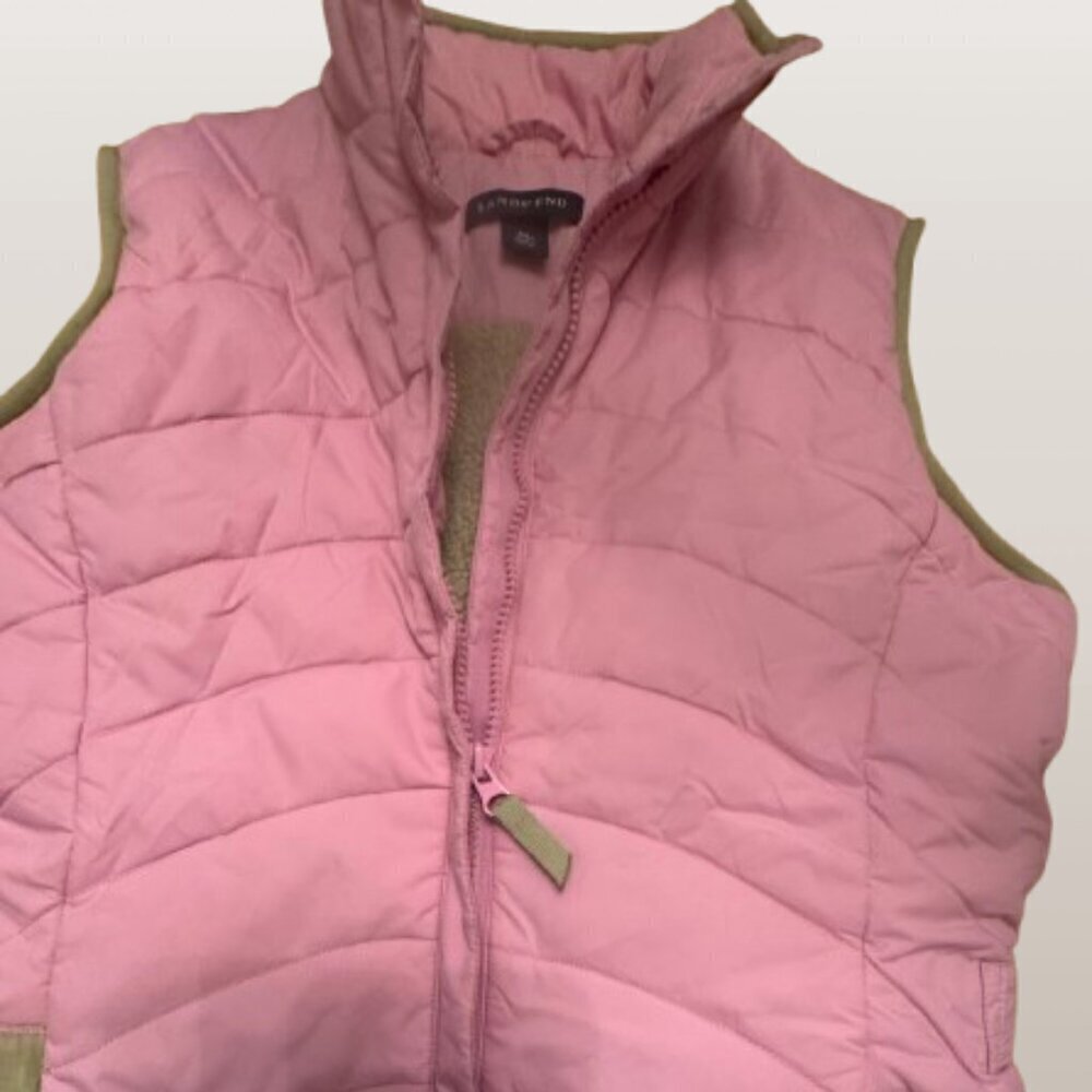 Lands End Pink fleece lined vest Size M Youth (Z)